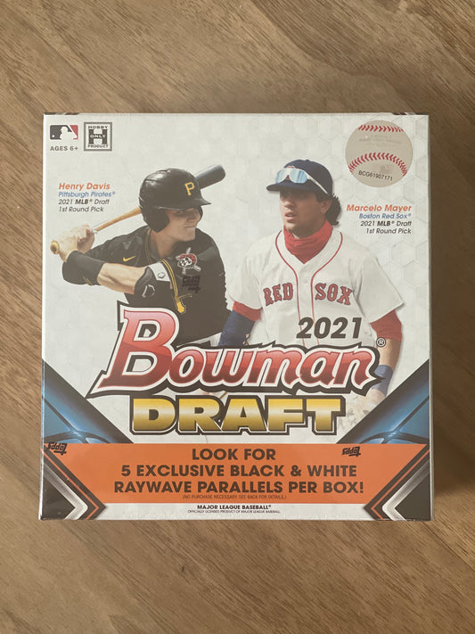 2021 Bowman Draft Lite Box - 5 Black & White Raywave Parallels